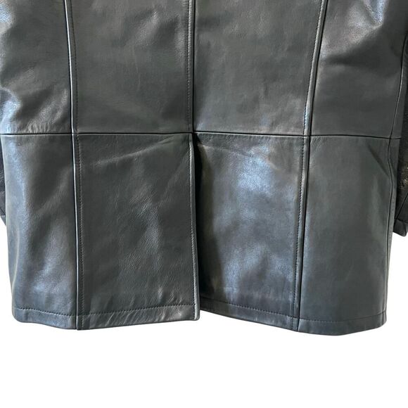 The Territory Ahead Women’s Button Front Black Leather Jacket Size L - Picture 12 of 13